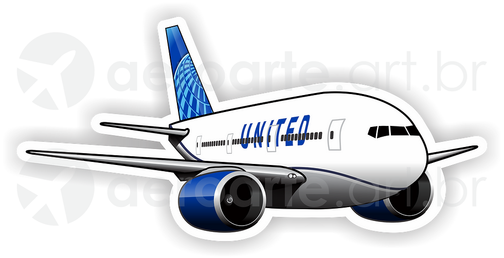 Boeing 777-200 United Airlines aircraft sticker