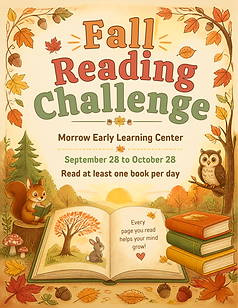 Morrow Early Learning Center reading challenge flyer.png