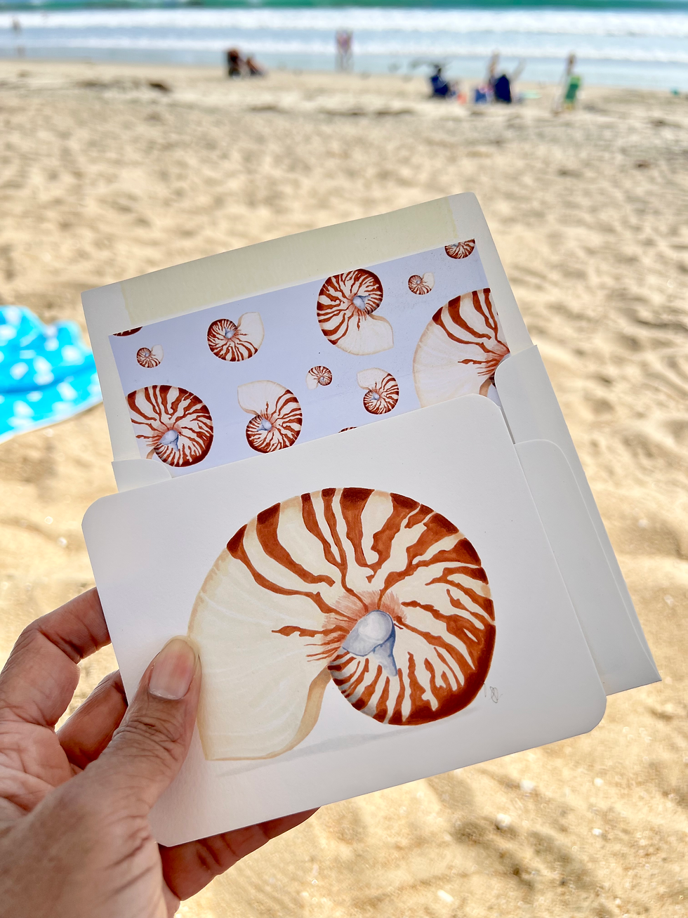 Thumbnail: Nautilus Shell Frameable Notecard with lined envelope