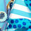 Thumbnail: Turquoise and White Stripes Wrapped Gift Close Up