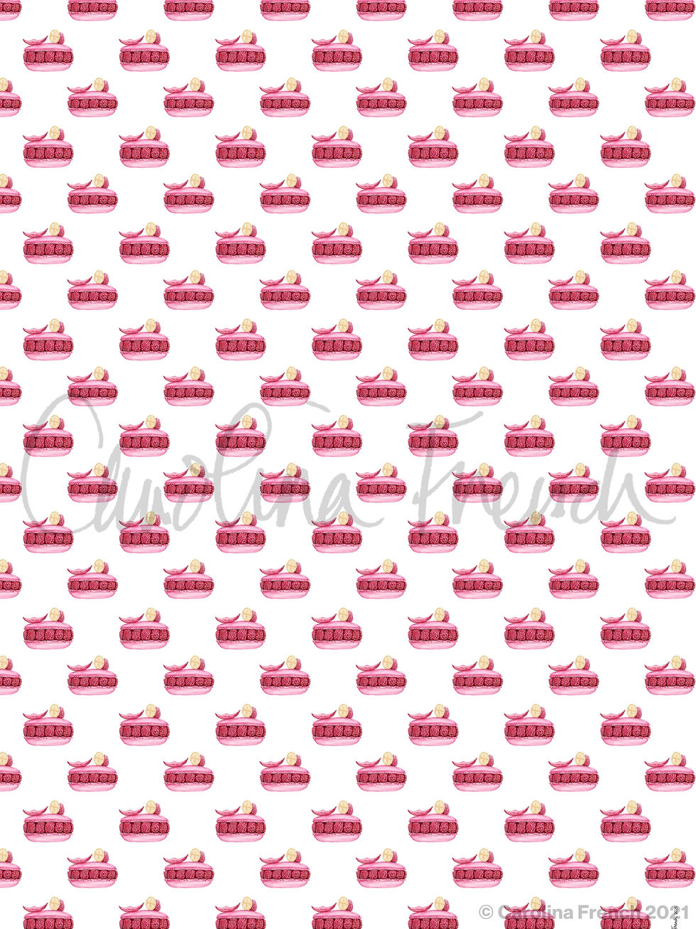 Thumbnail: Raspberry Rose Macaron "Happy Birthday" Full View