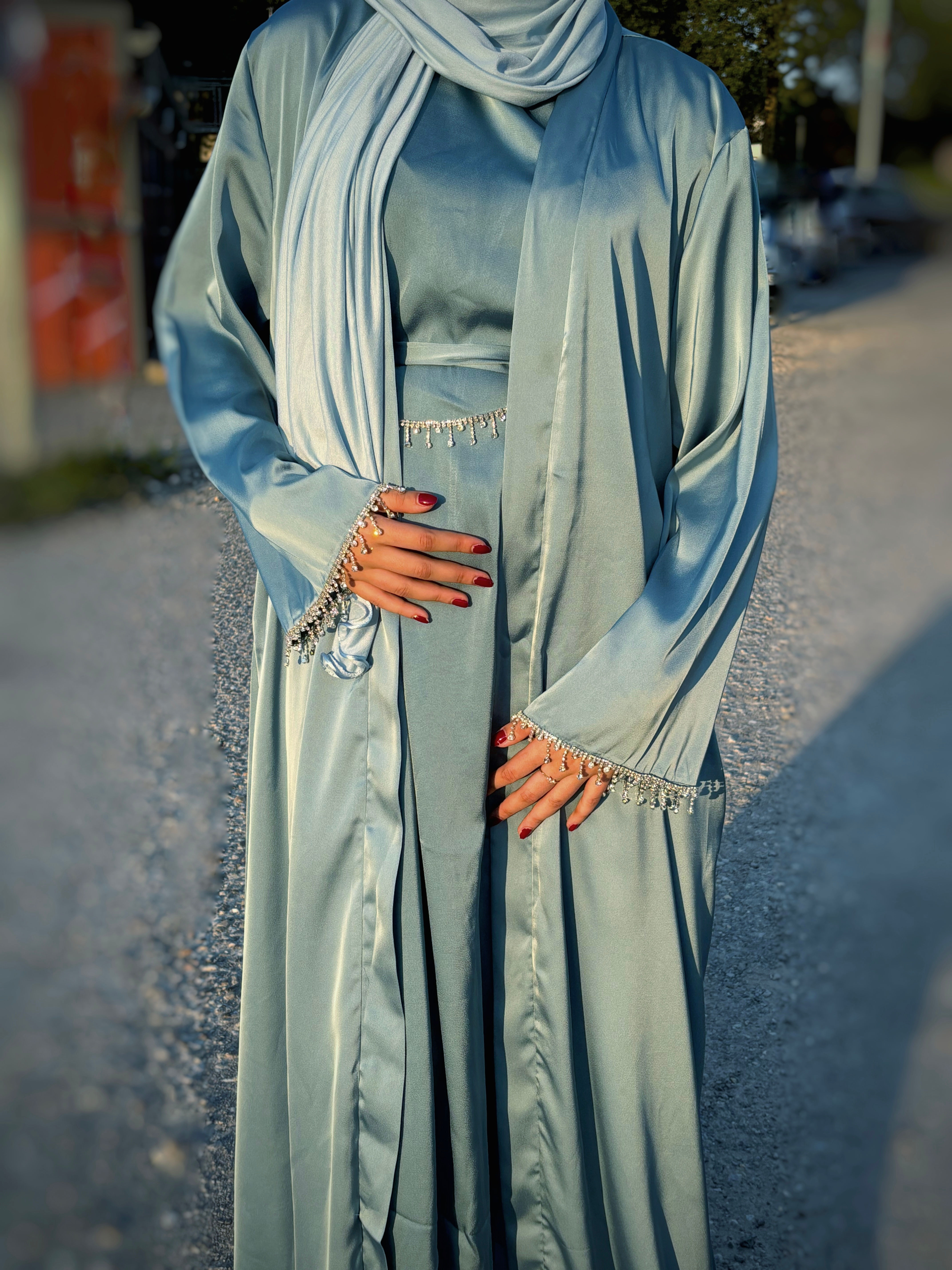 Diamond Abaya Blau