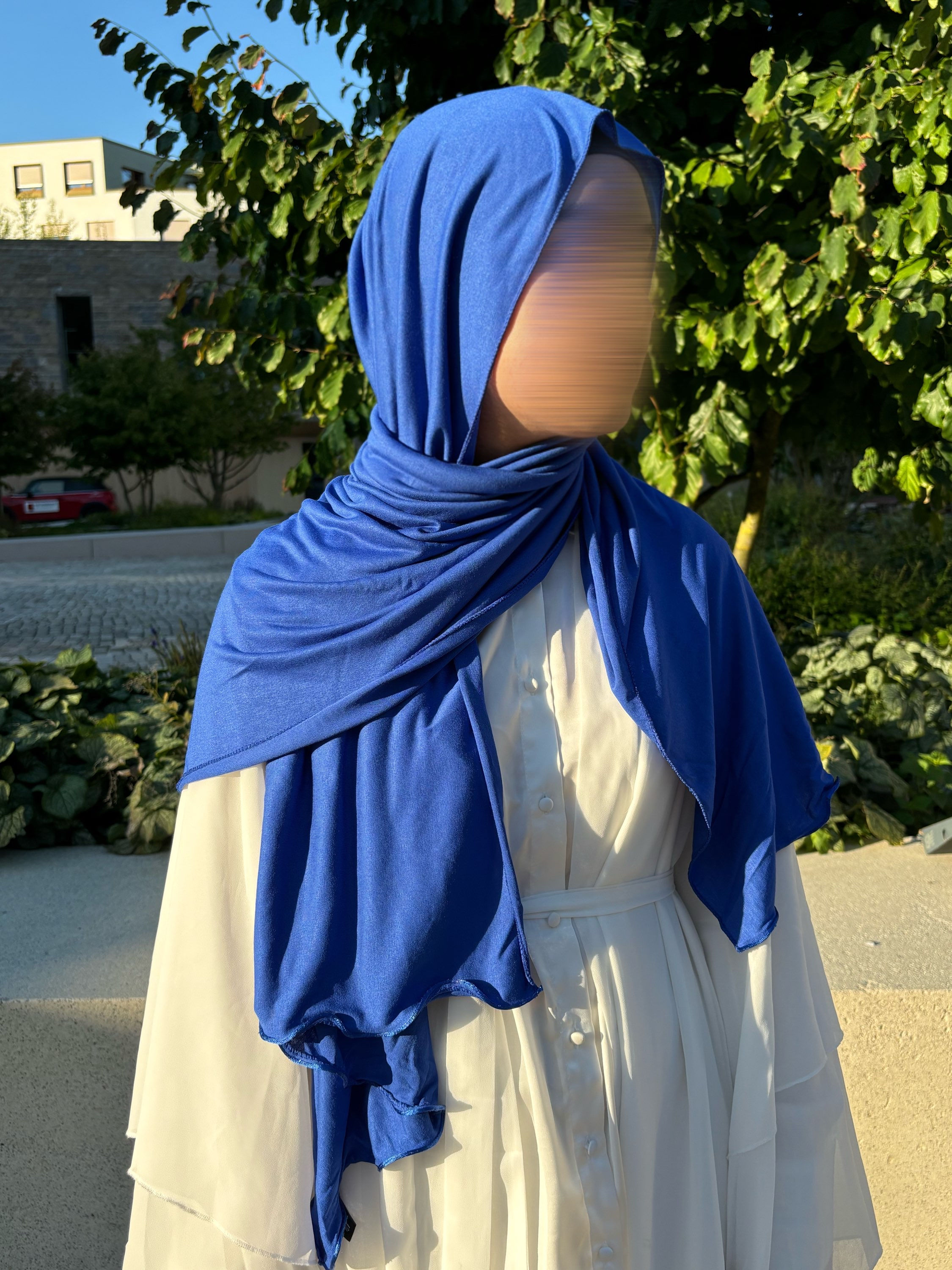 Jersey Line Hijab blau