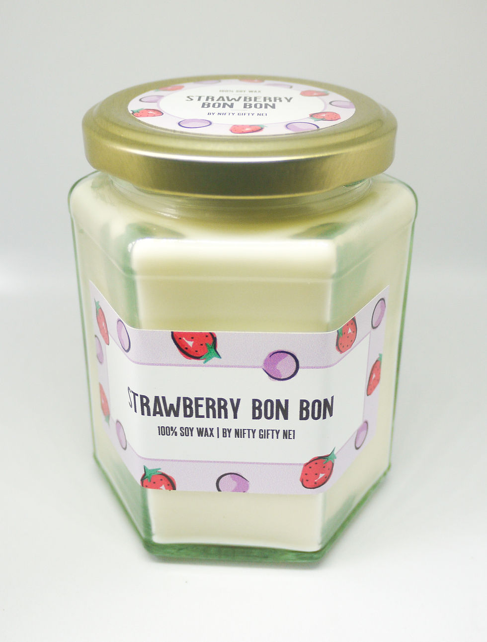 Thumbnail: Strawberry Bon Bon Scented Soy Wax Candle - Vegan Friendly