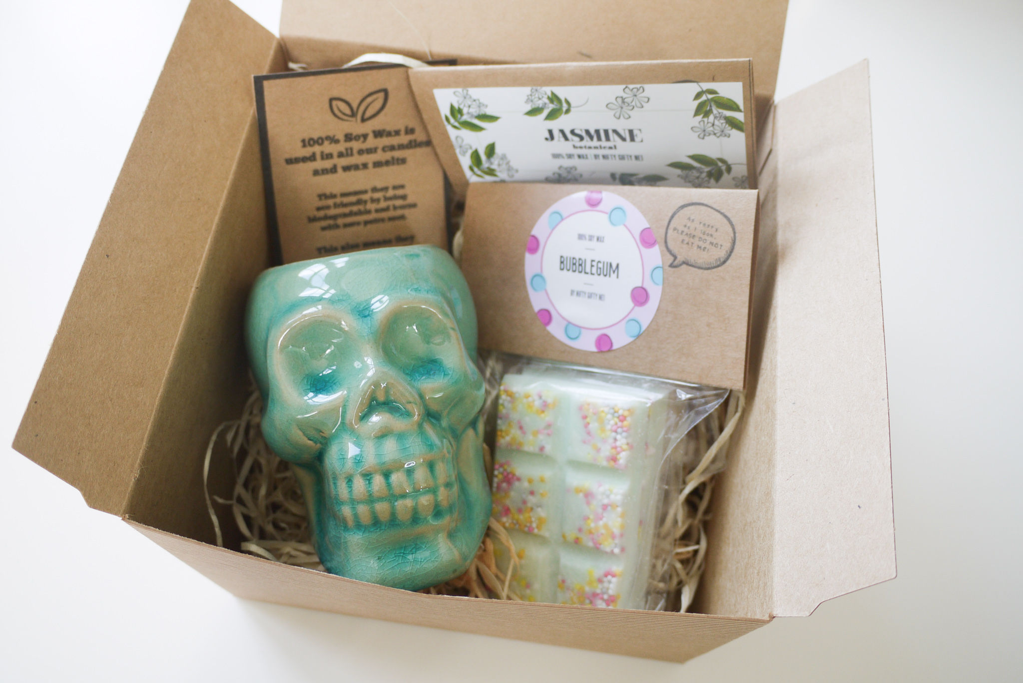 Aqua Skull Burner + Soy Wax Melts - Gift Set