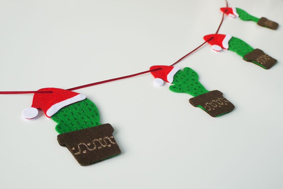 Thumbnail: Merry Cactus - Handmade felt Christmas bunting