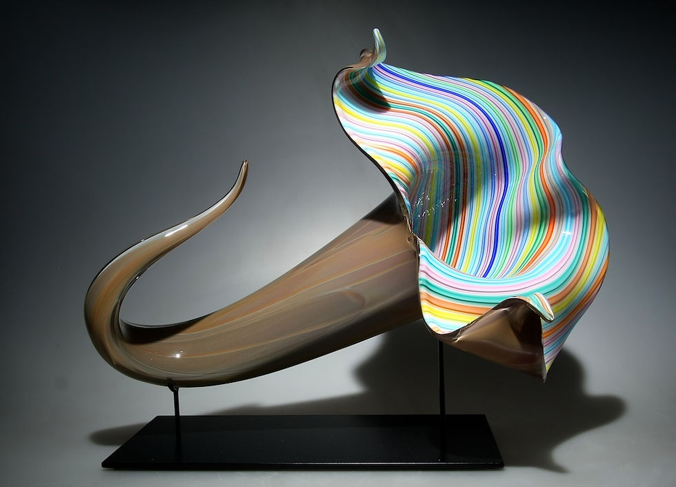 David Patchen Glass Art Bloom Stripe
