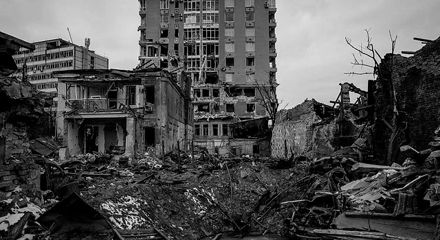 Horrific destruction of houses in Kharkiv due to war