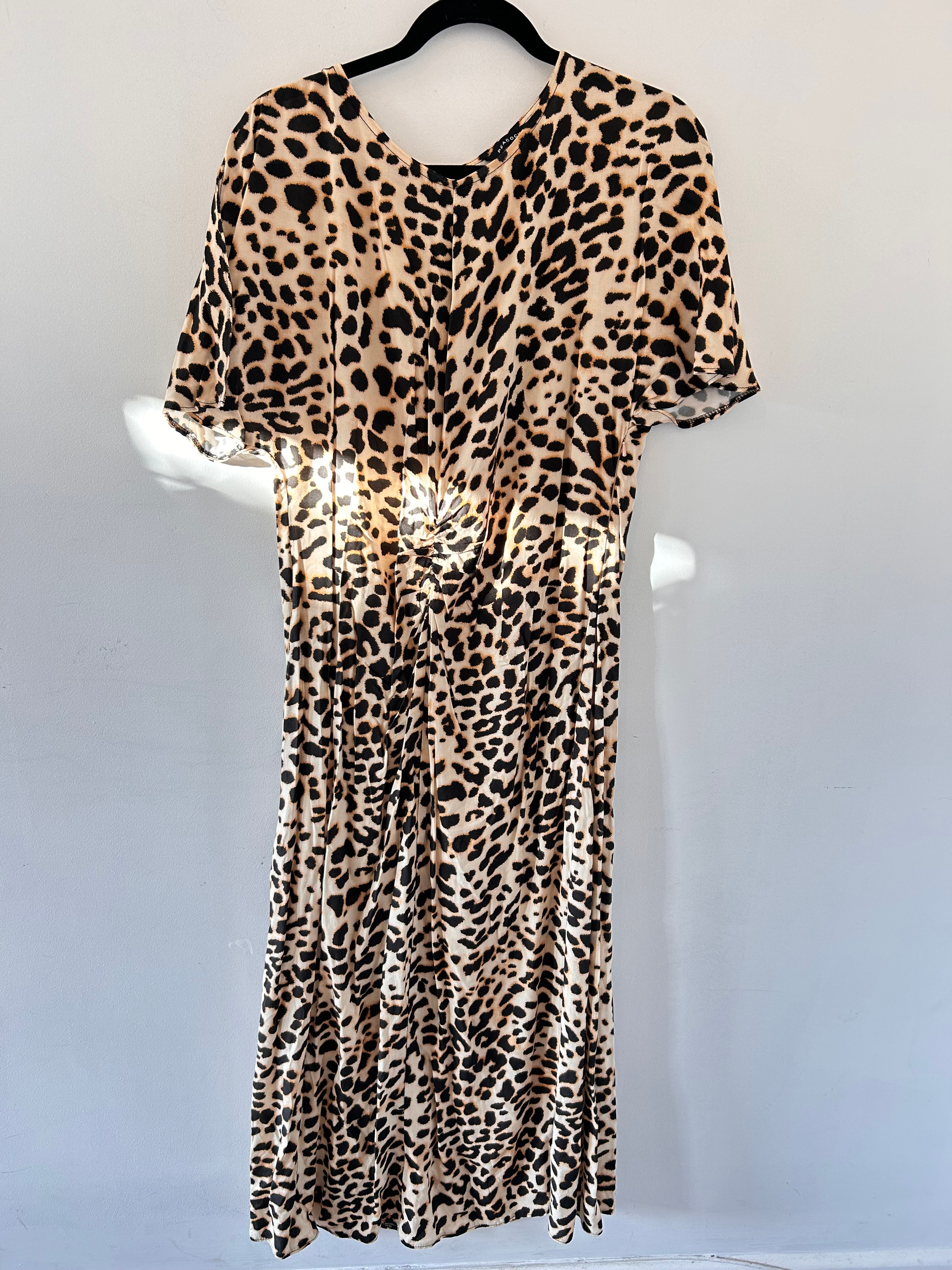 Peacocks Leopard Midi Dress size 18