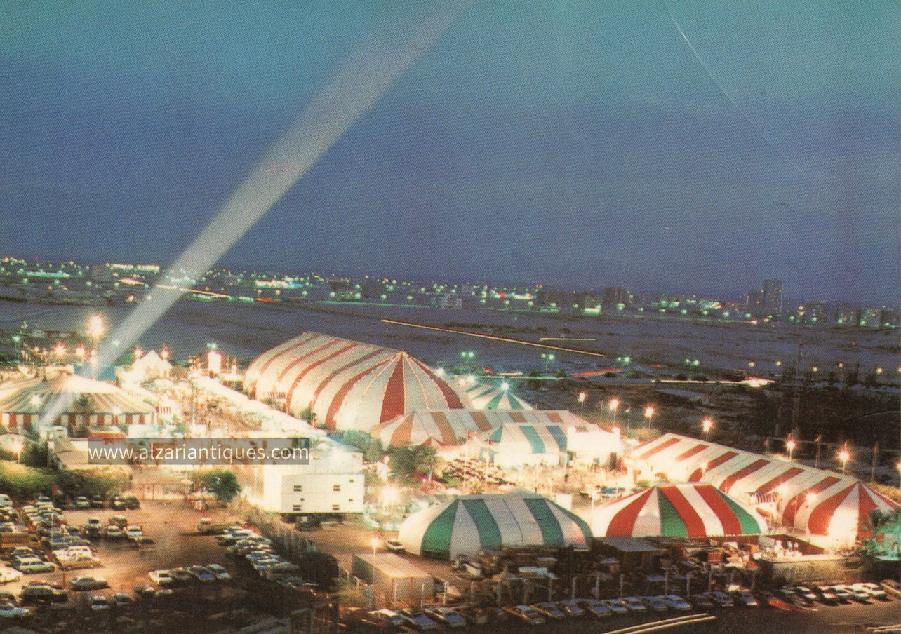 Posted Expo Centre Sharjah by Night Vintage Postcard