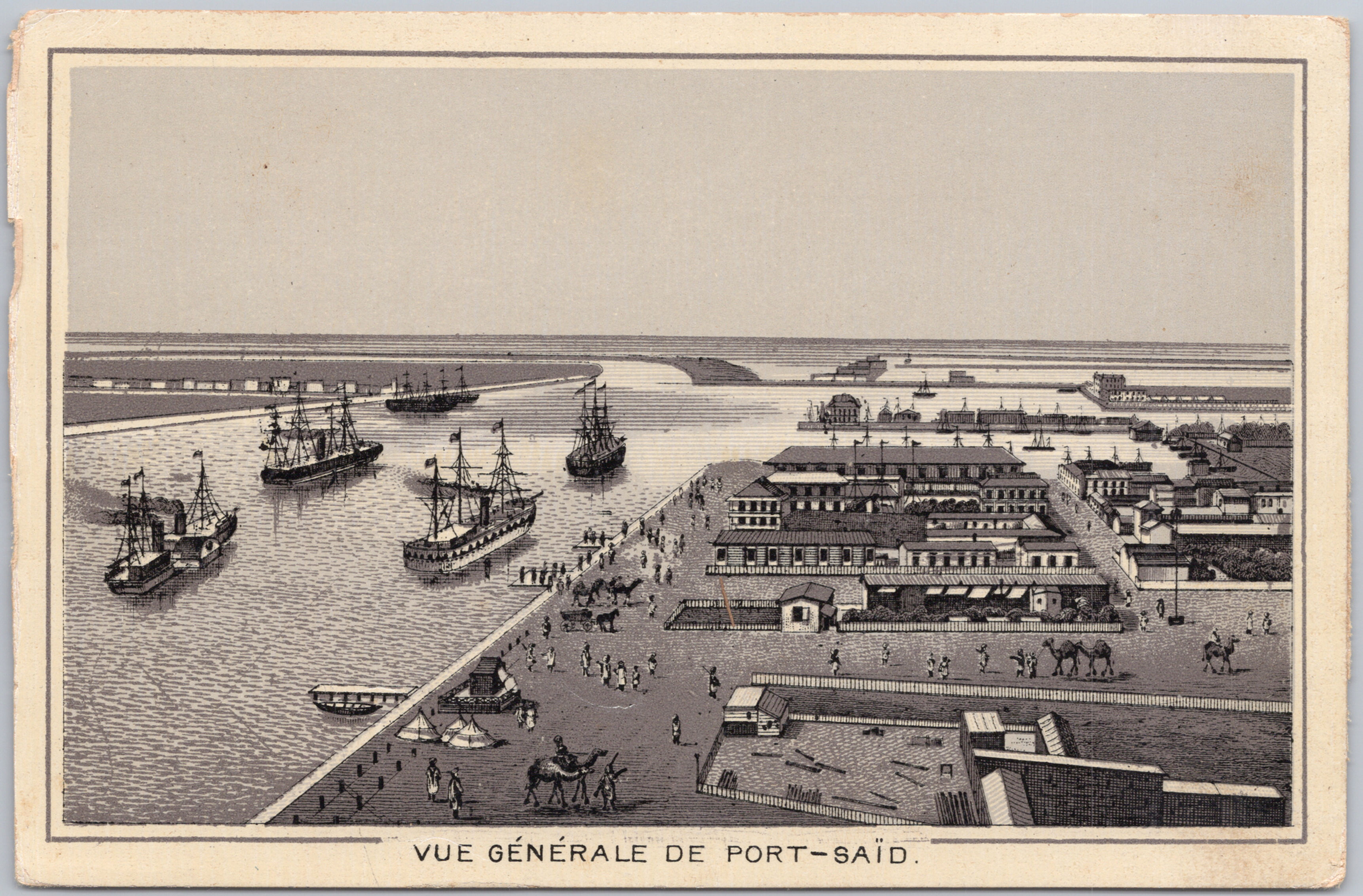 PC02 PC02143 – Illustrated General View of Port Said