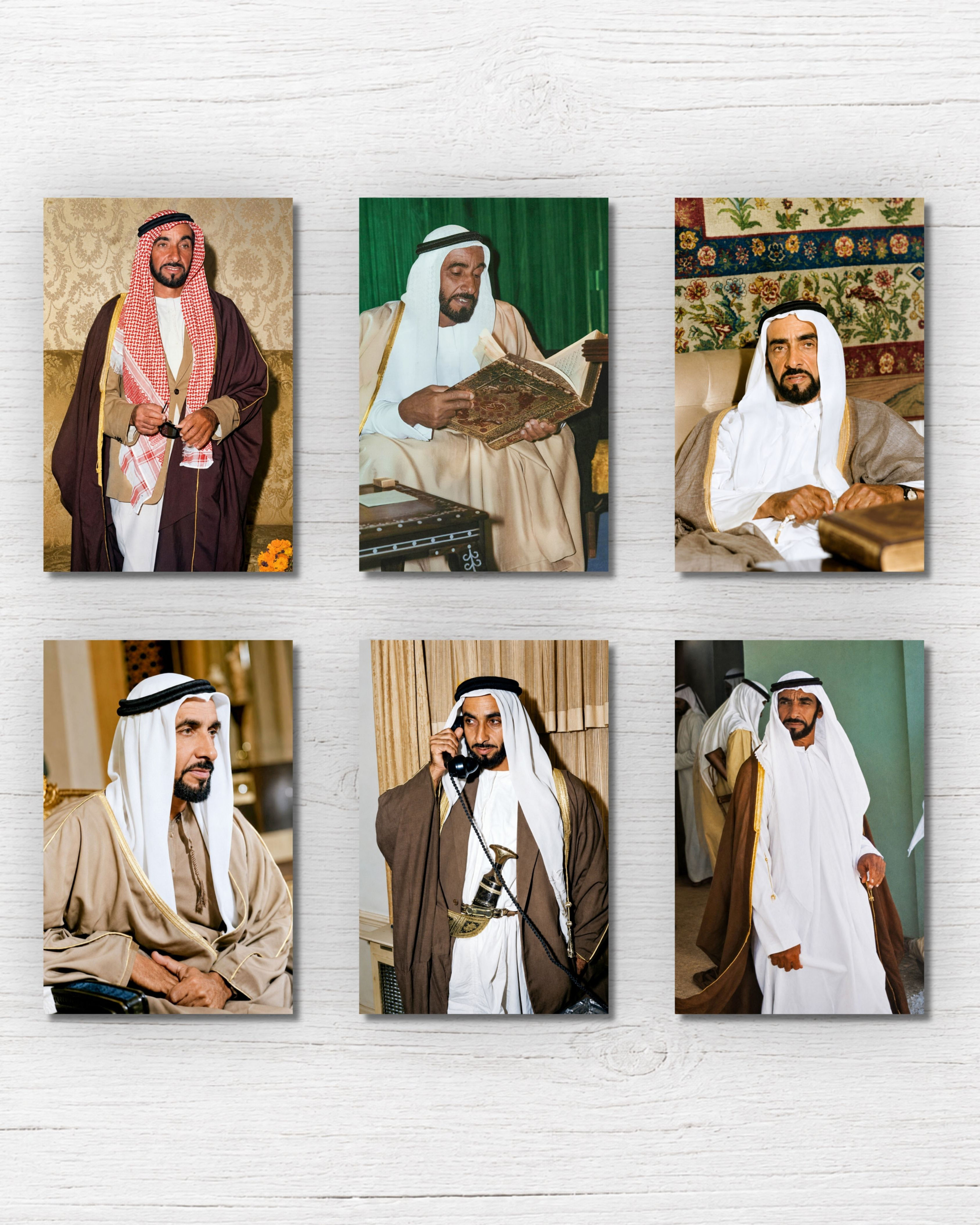 001 -  Sheikh Zayed Portrait Collection – Set of 6 Photo Reproductions
