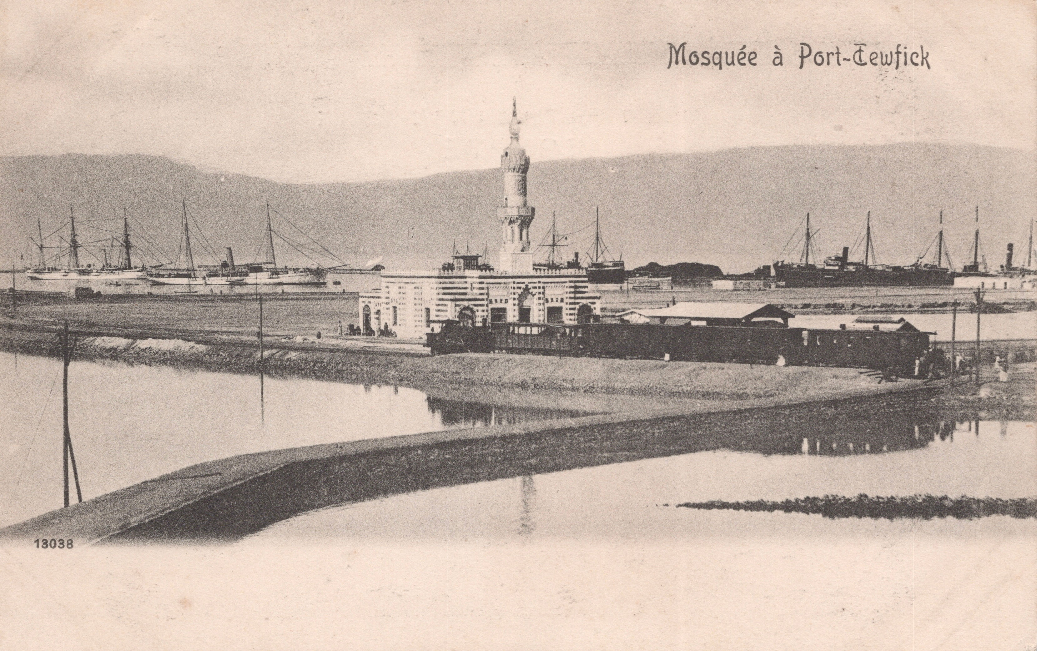 PC02 PC02016 – Mosque and Harbor Scene, Port Tewfik, Egypt