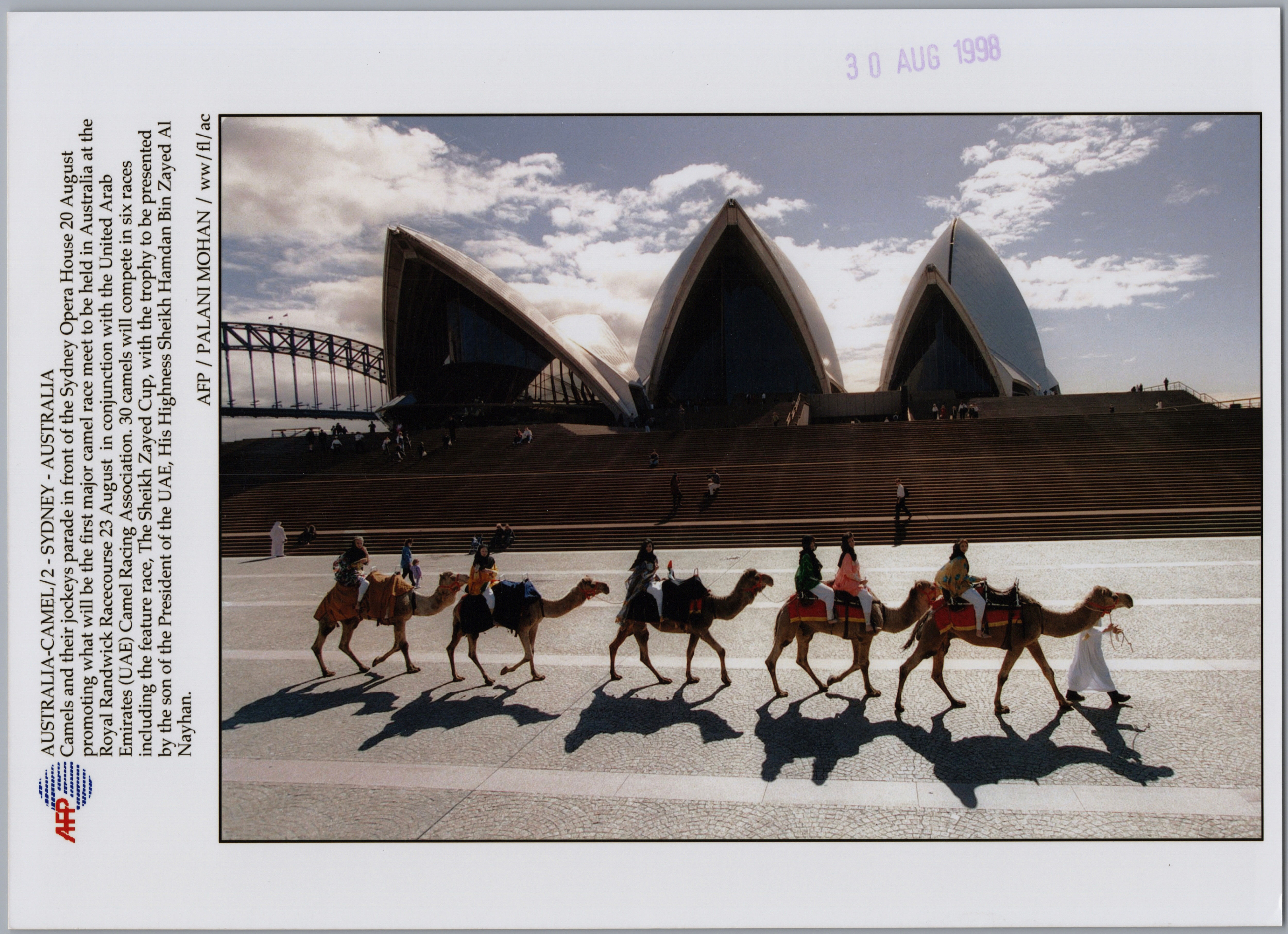 A02 A0218 – UAE Camel Parade at Sydney Opera House 1998