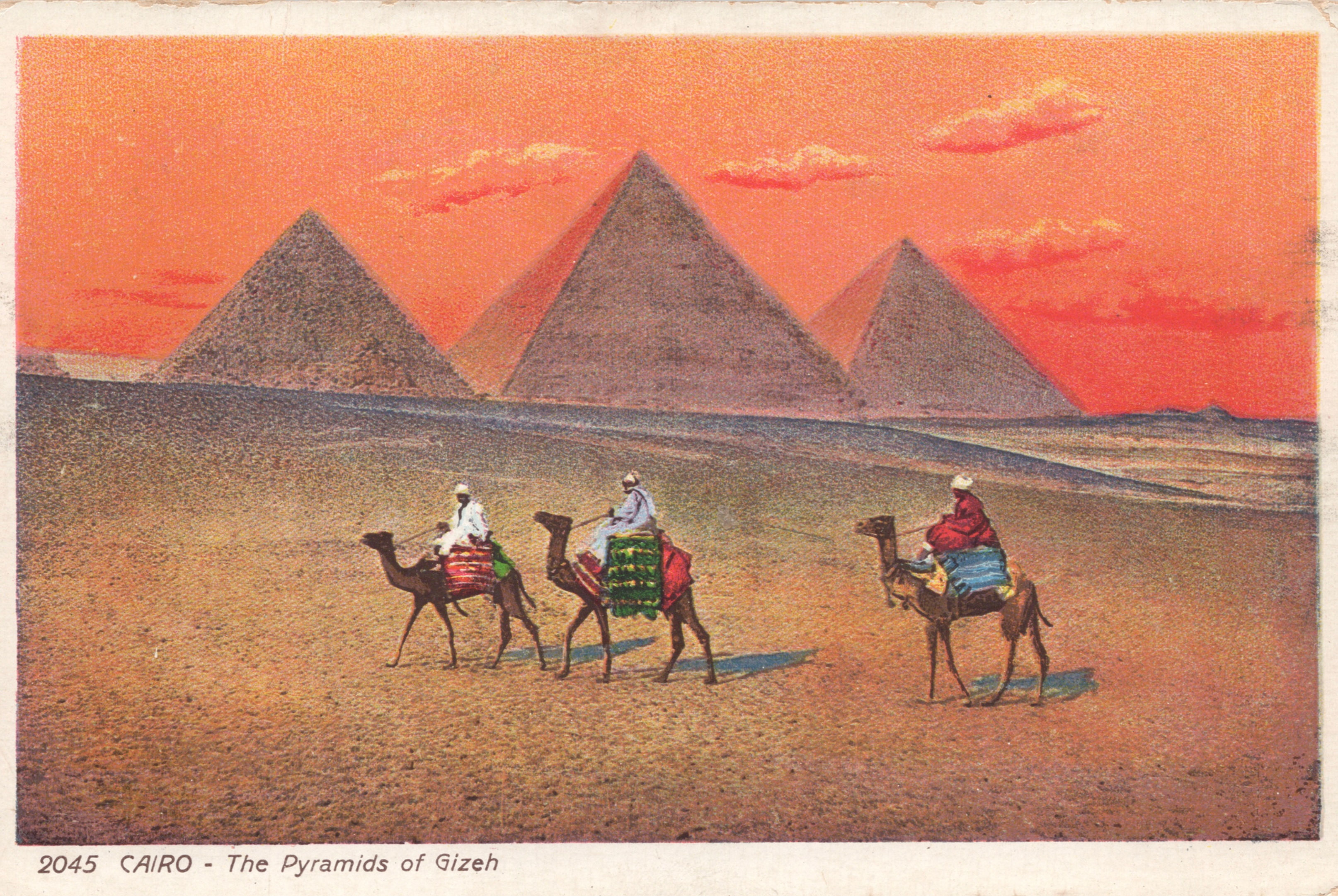 PC02 PC02139 – Pyramids of Gizeh with Camels at Sunset
