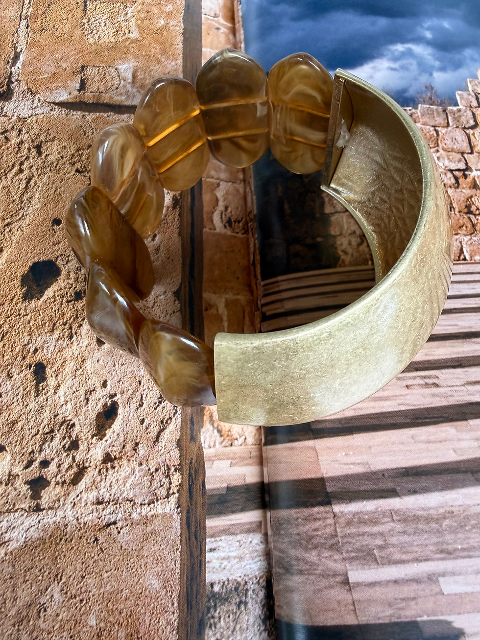 Miniaturbild: Armband beige gold 