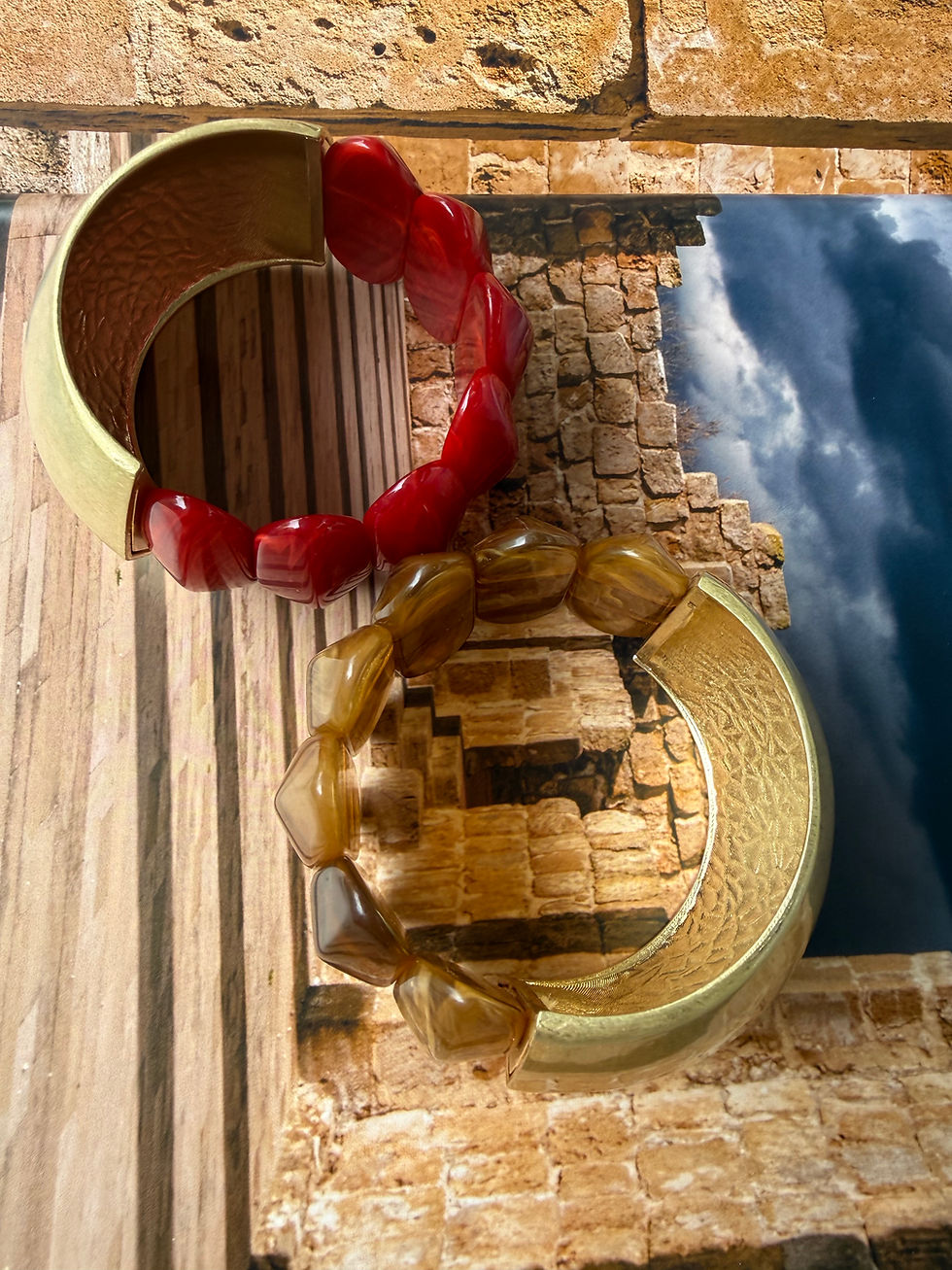 Miniaturbild: Armband beige gold 