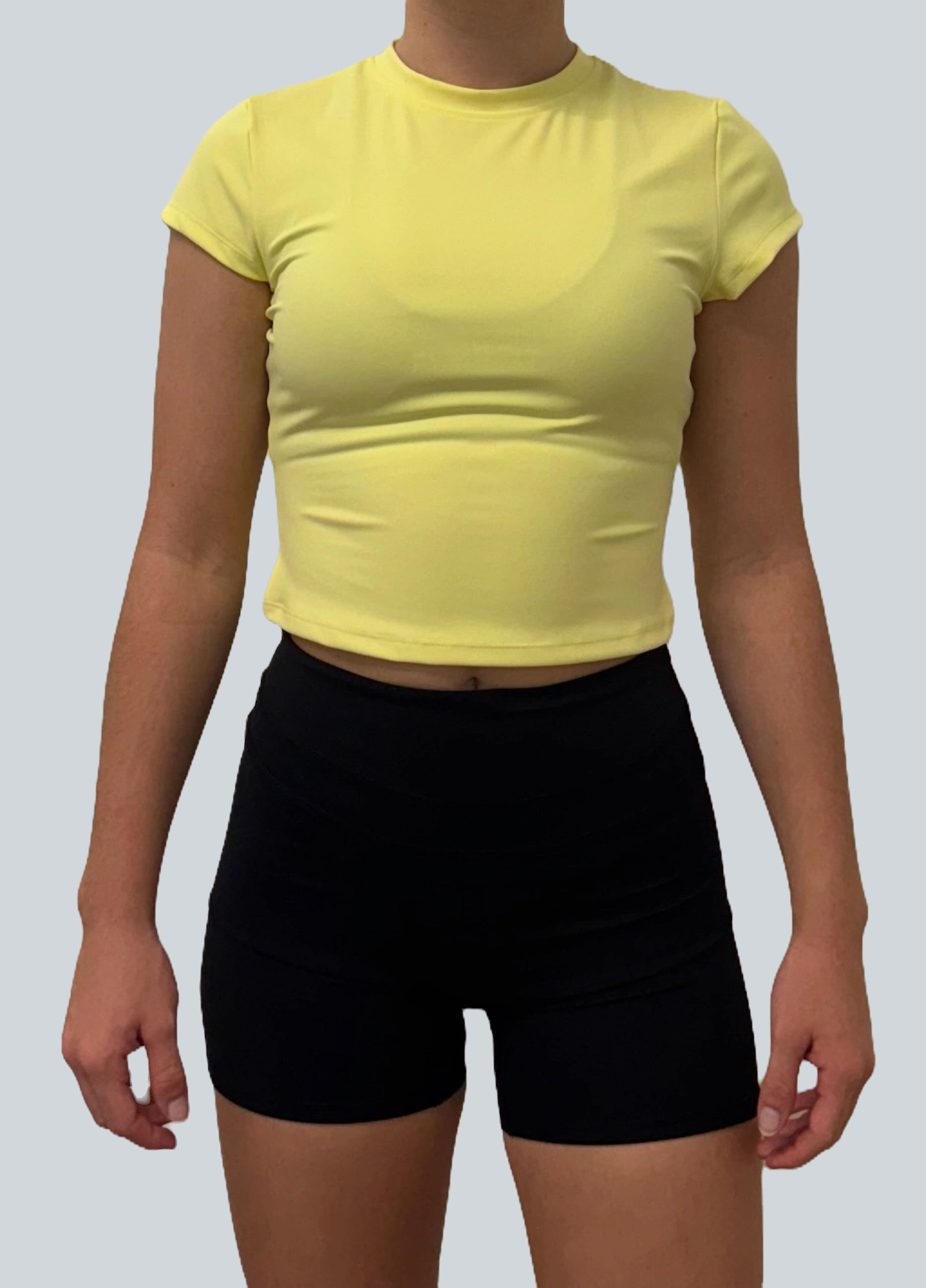 LuxeTwist Cropped Tee - Yellow