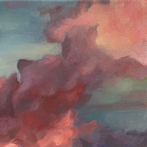 Nubes, 2021, óleo sobre tela, 20 x 20 cm