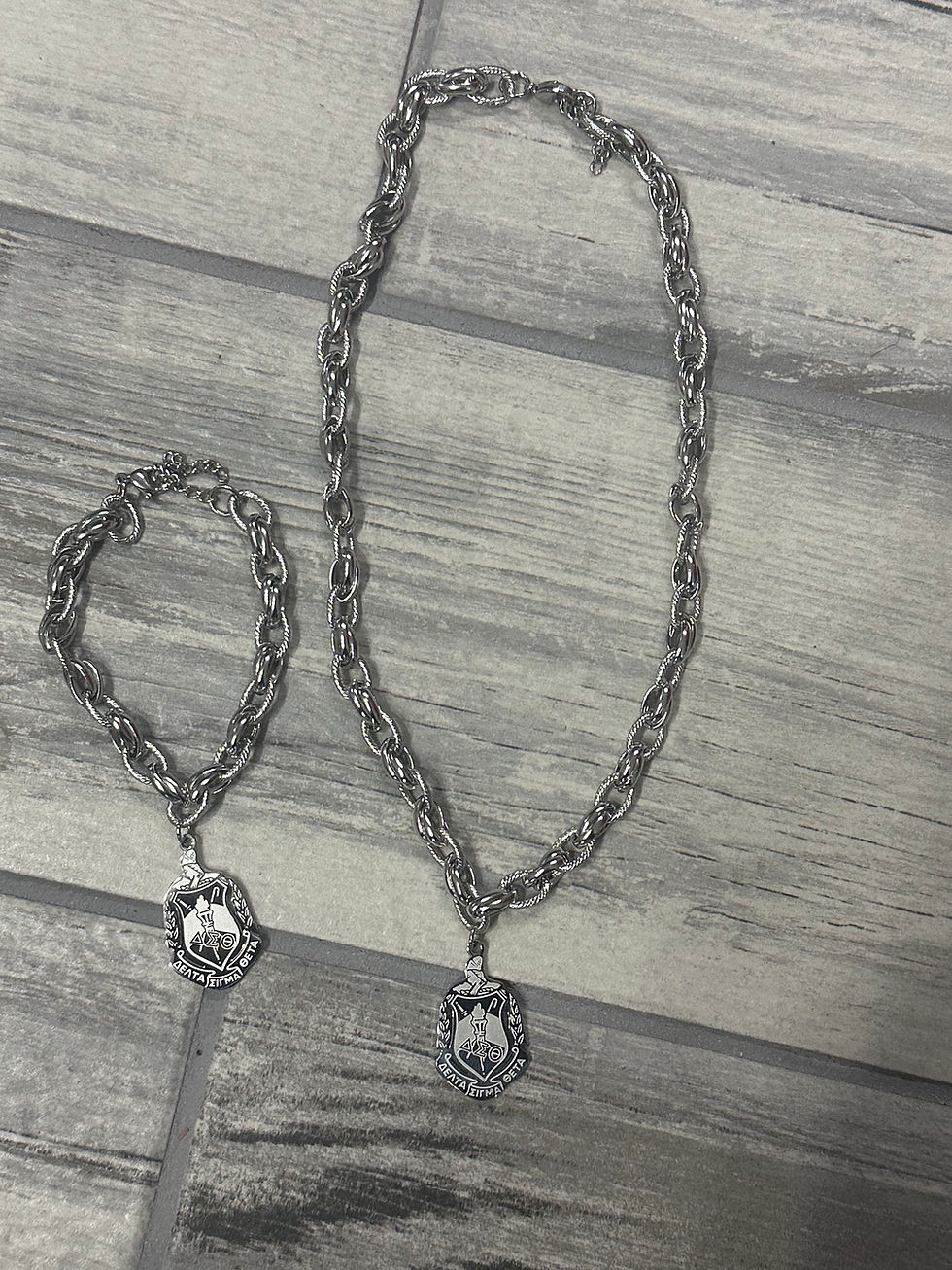 Thumbnail: SET - Silver Necklace and Bracelet Set