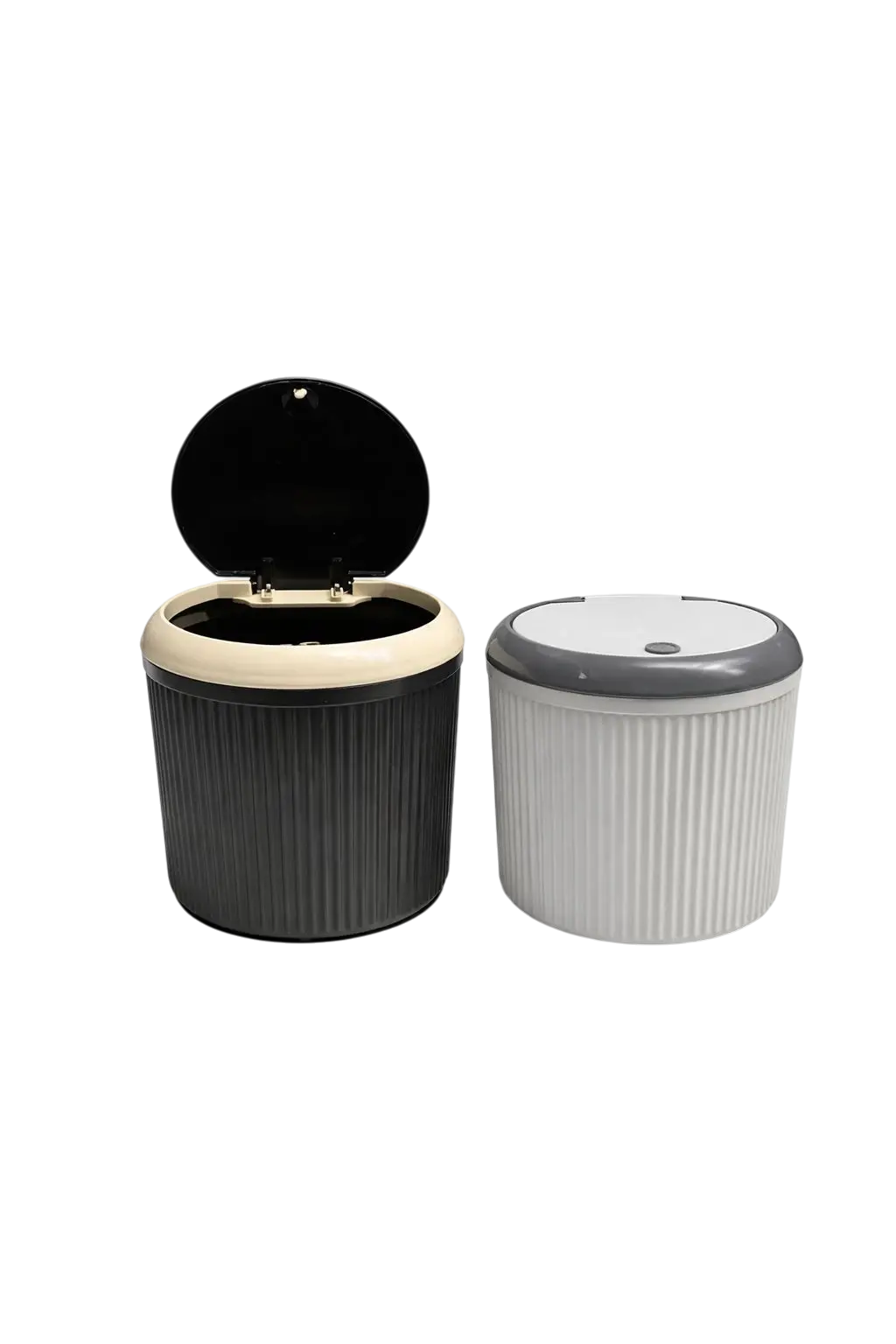 Kapaklı Mini Plastik Çöp Kovası Yuvarlak Masaüstü Çöp Kutusu
