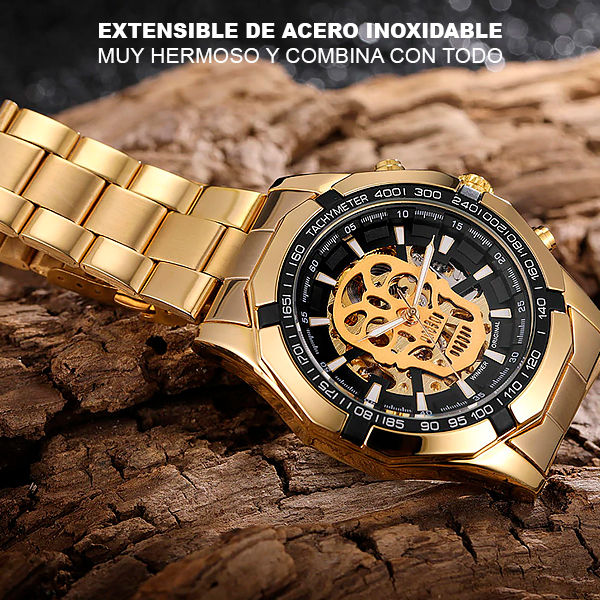 Miniatura: Reloj de Cuerda Skull Dorado