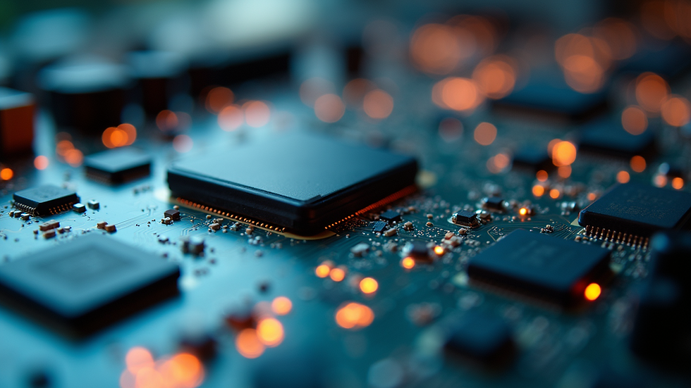 Close-up view of a computer motherboard with various components