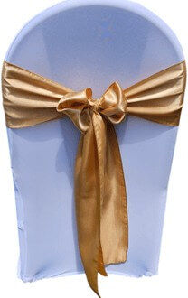 gold chair sashes satin hire ultimatelegance wedding evenmt party decor decorations
