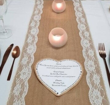 hessian lace table runners hire ipswich qld wedding event party decor decorations boho rustic