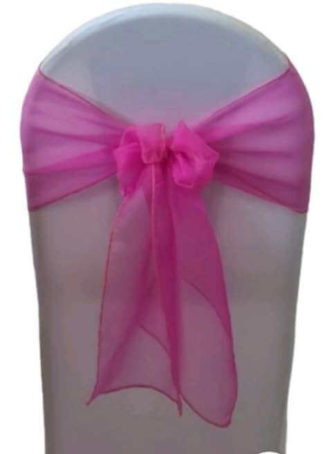 hot pink organza sashes table runners hire ipswich qld ultimatelegance wedding event decor decorations