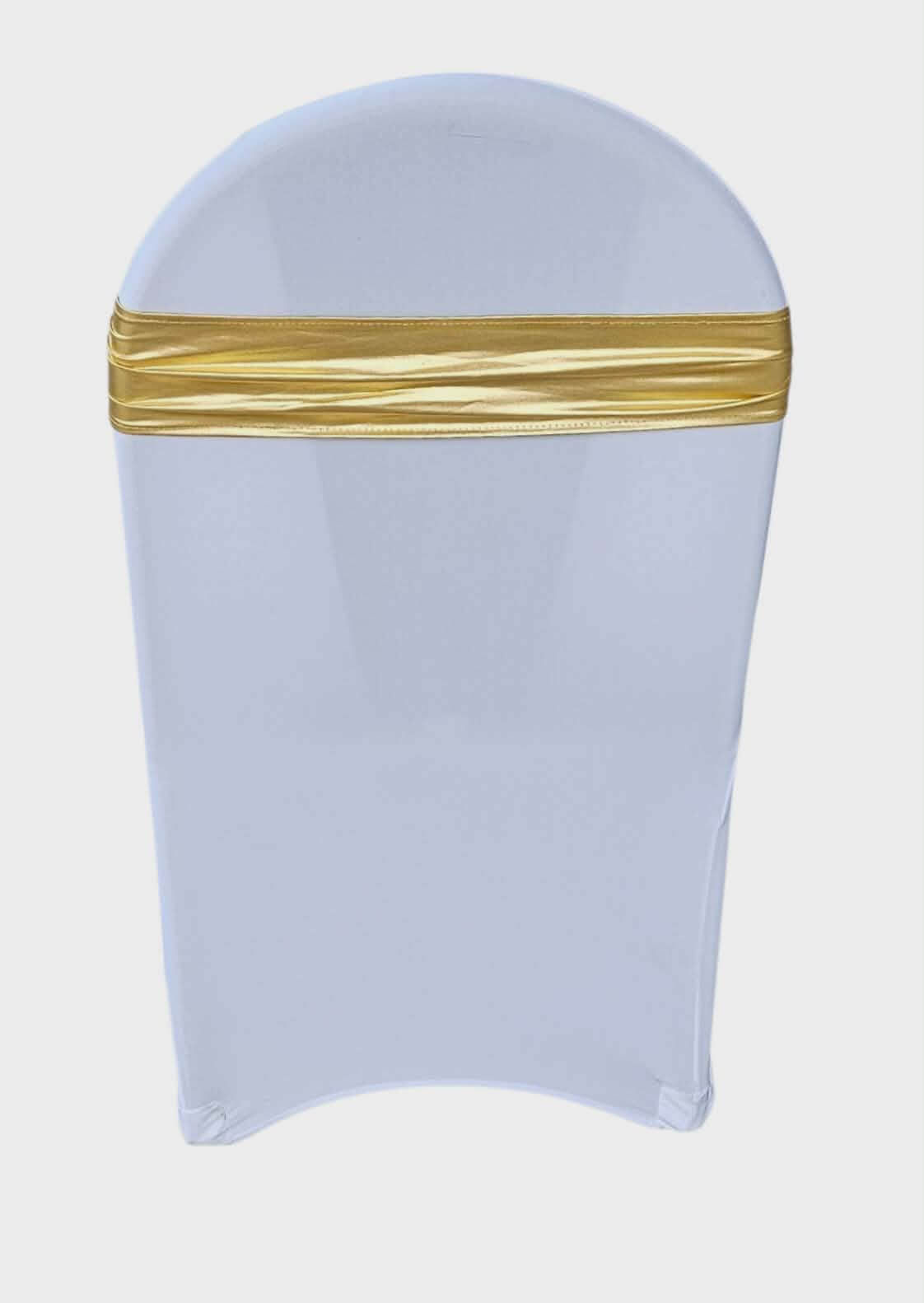 gold metallic chair bands hire ipswich qld wedding event party decorations decor