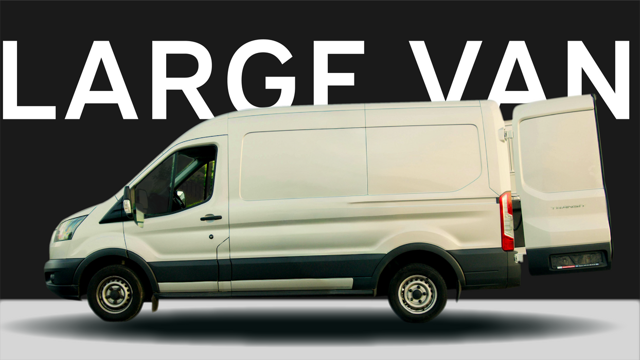 Large vans are ideal for bulk shipments, furniture, appliances, industrial supplies, and high-volume e-commerce deliveries.