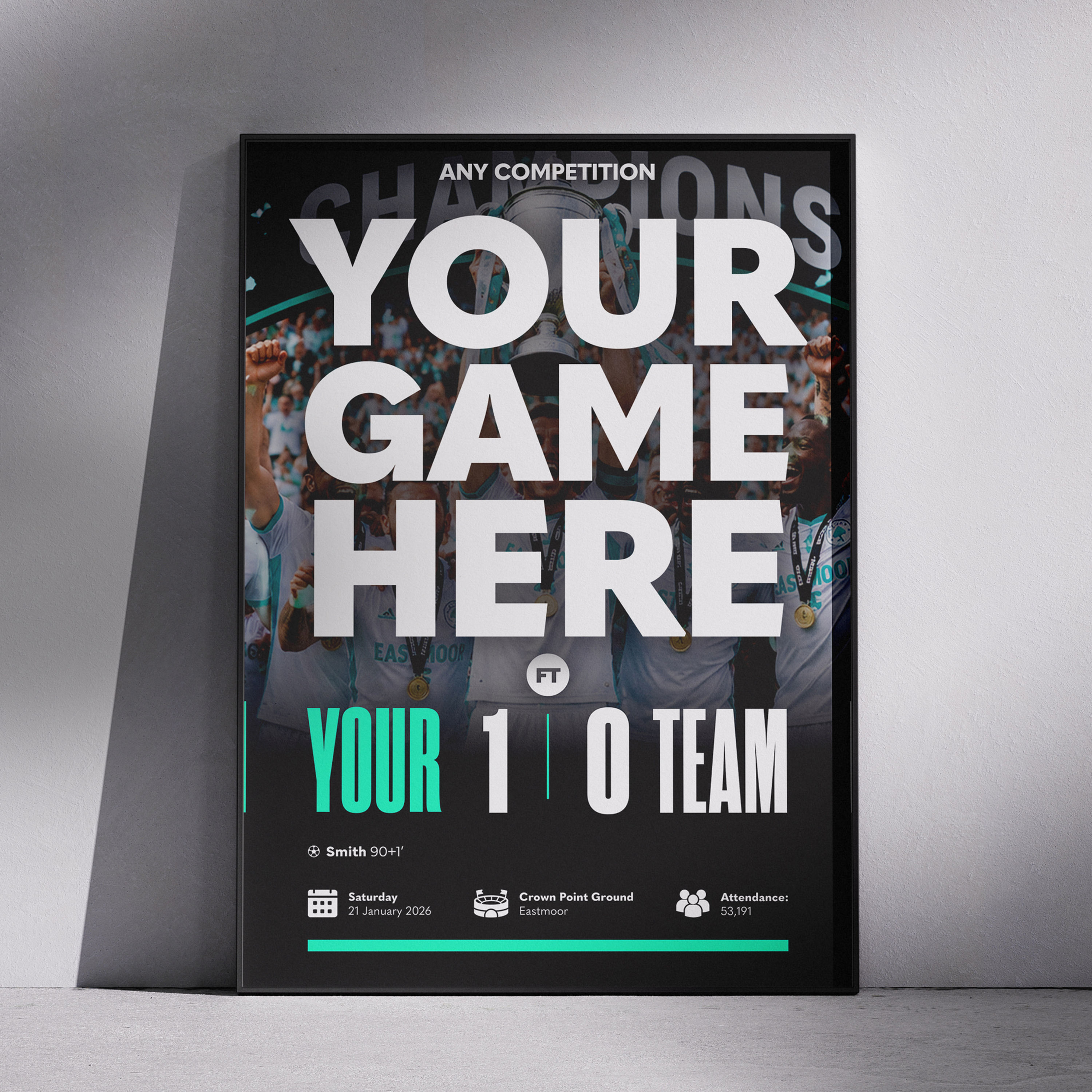 Custom Football Final Score Poster