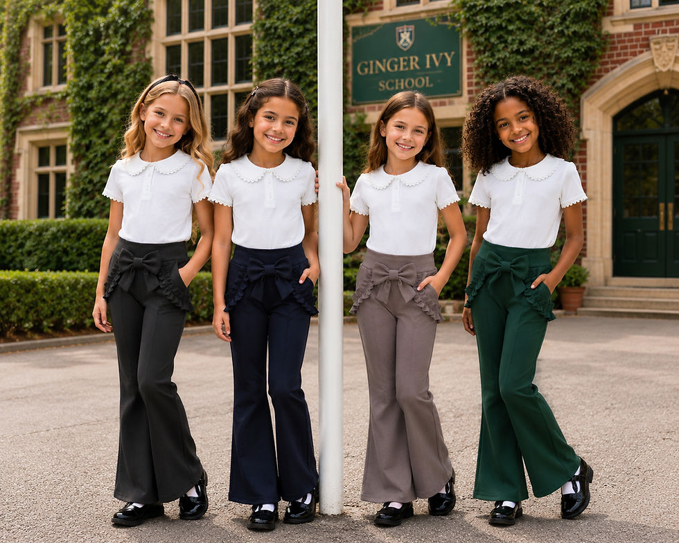 Thumbnail: Ginger Ivy:  SMART FLARES with ruffles and feature bow 