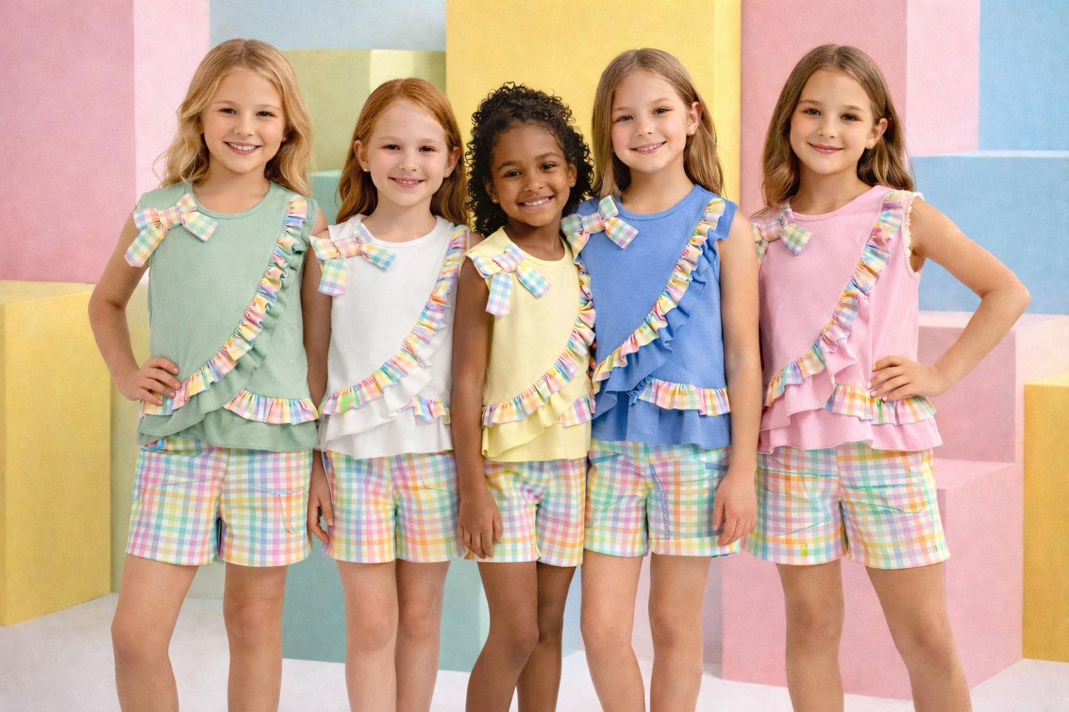 CONNIE Check  Set for Girls 