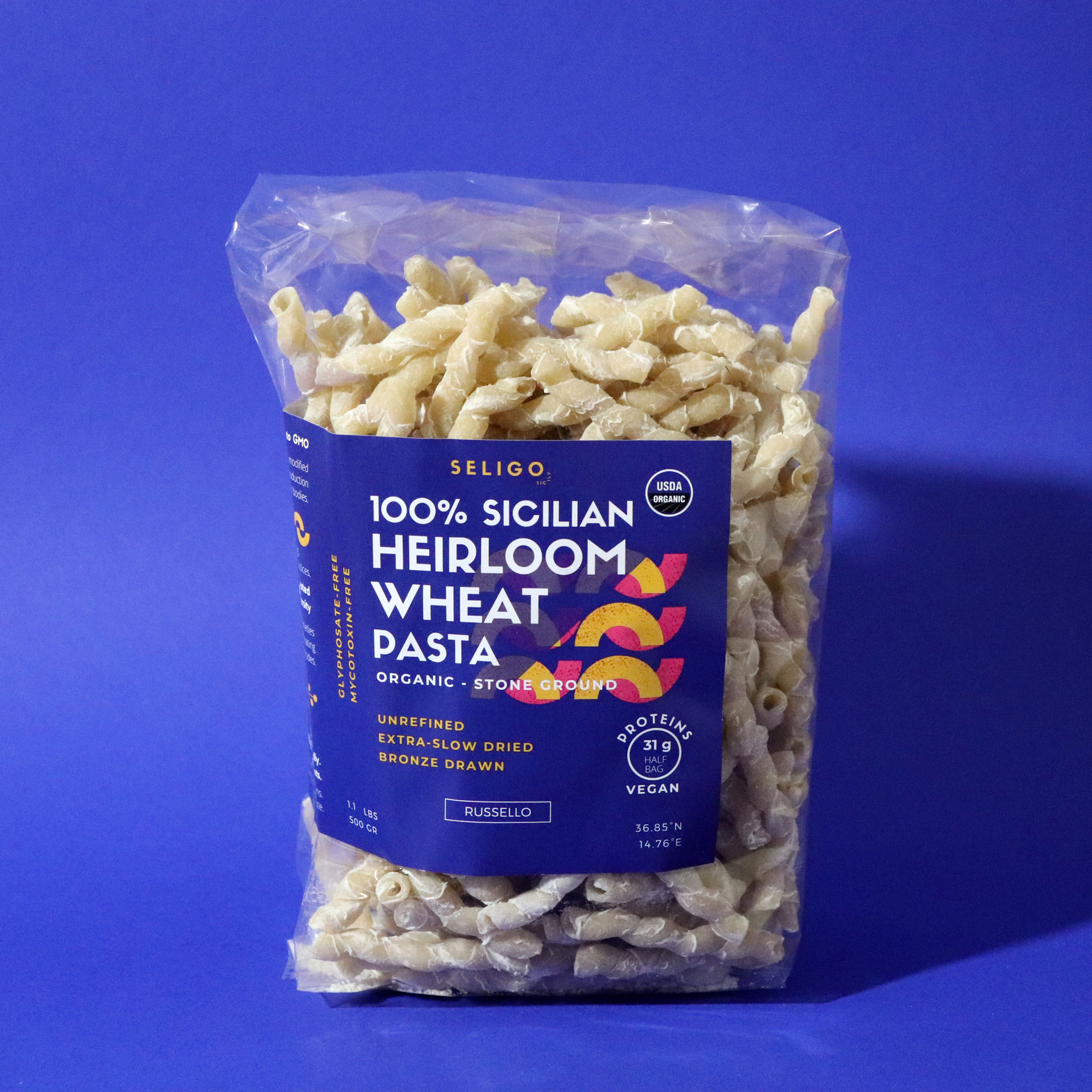 Organic Busiate Heirloom Sicilian Durum Wheat semolina