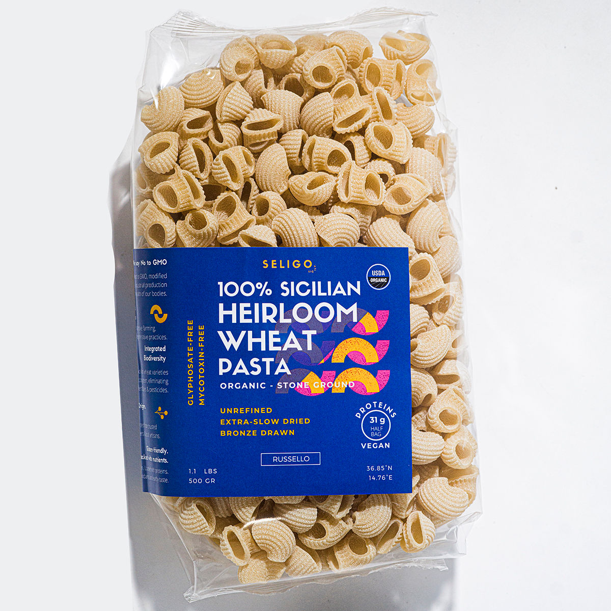 Organic Conchiglie 100% Sicilian Heirloom Wheat