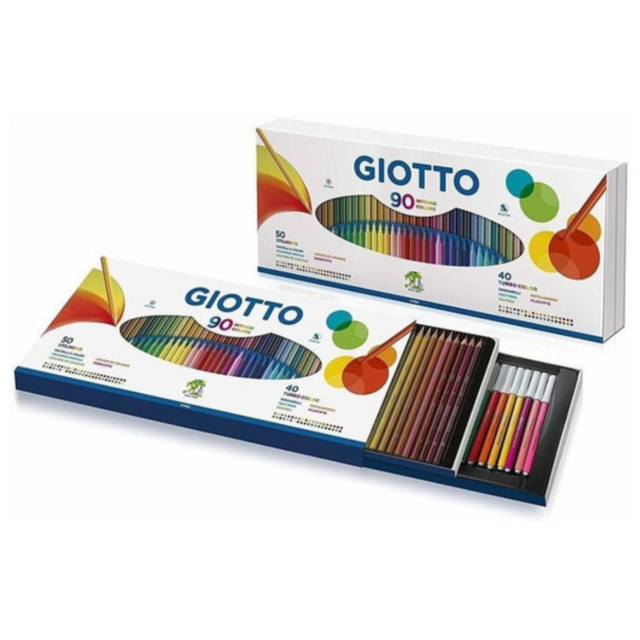 SET GIOTTO 90 INTENSE COLORS 50 LAPICES COLORES Y 40 MARCADORES
