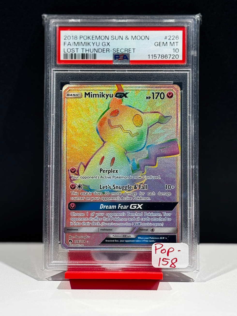 PSA 10 Mimikyu GX Full Art - POP 158