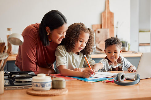 homeschool-education-distance-learning-children-while-mother-parent-woman-helps-son-daught