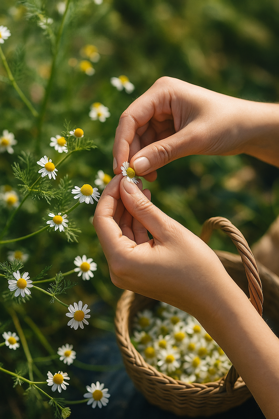 our farms hand picked chamomile tea