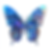 Bright blue butterfly sticker futuristic