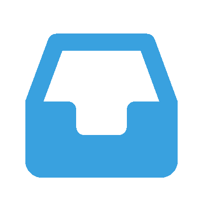 blue email address symbol