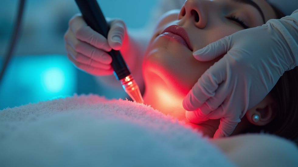 Close-up view of a laser device used in cosmetic skin treatment