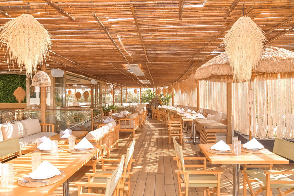 Outdoor of Loulou Restaurant showing various seating options.