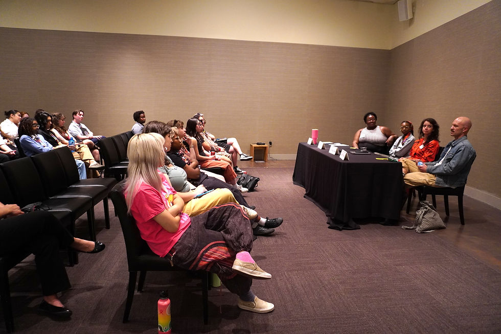 Panelists speak to interns about being part of the cultural workforce in Denver