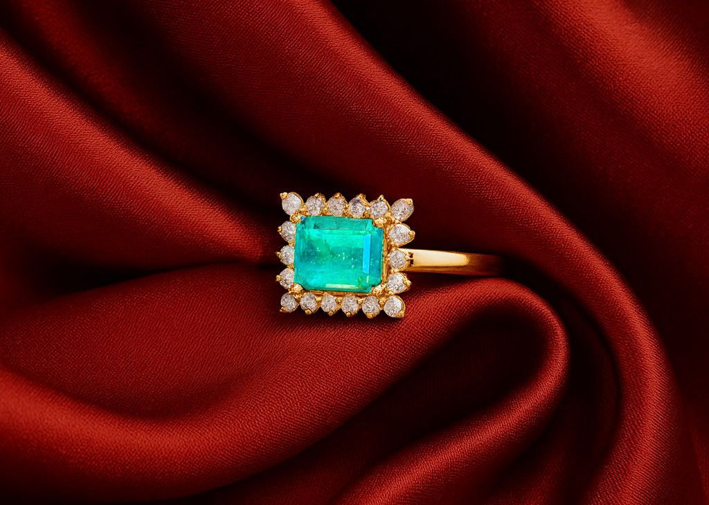 Émeraude verte intense