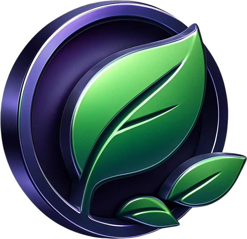 Generate _Ultra 3D volumetric icon of a green leaf or earth globe with leaves, extreme dep