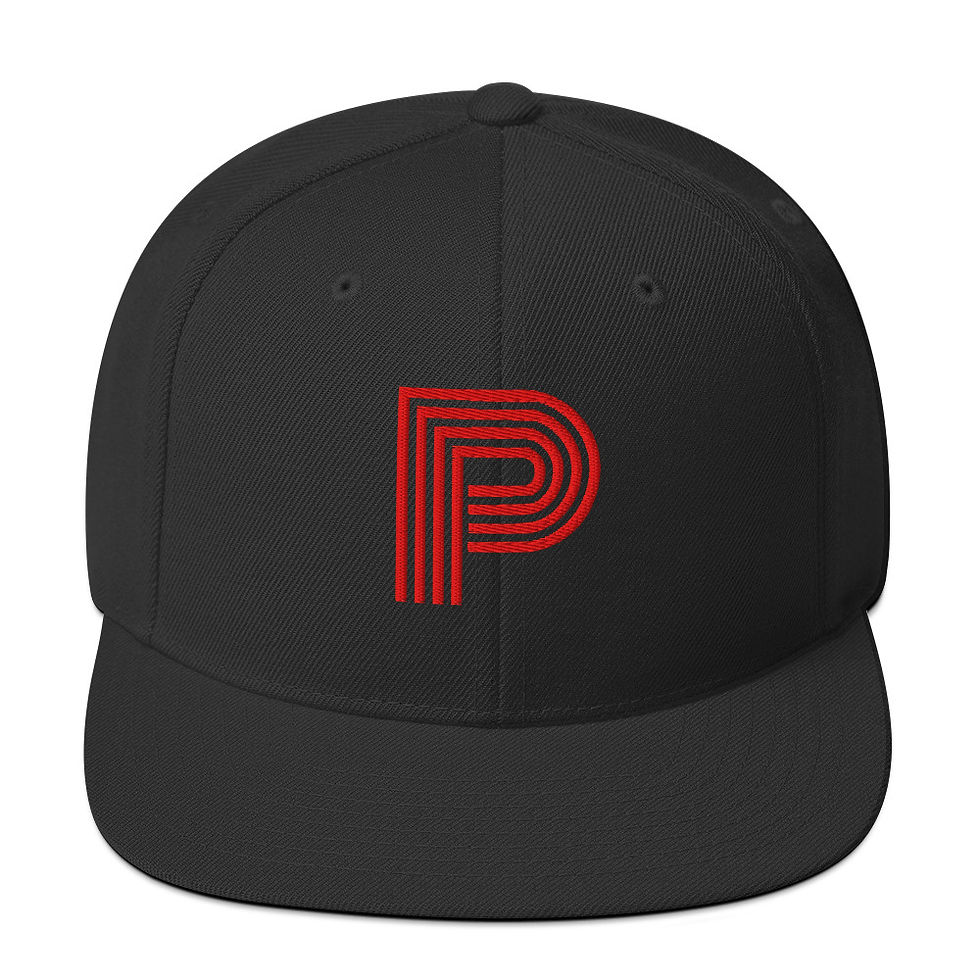 Thumbnail: Snapback Hat Red "P" 3D Puff embroidery. 