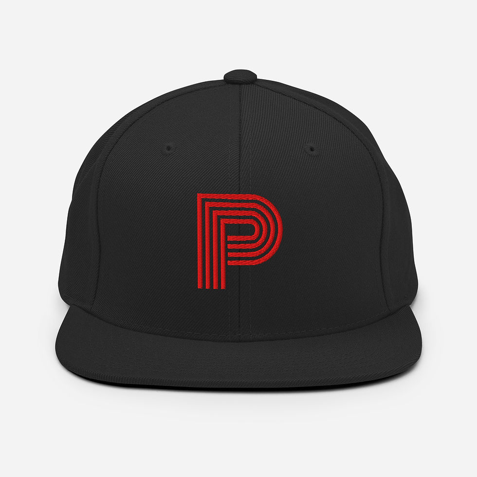 Thumbnail: Snapback Hat Red "P" 3D Puff embroidery. 